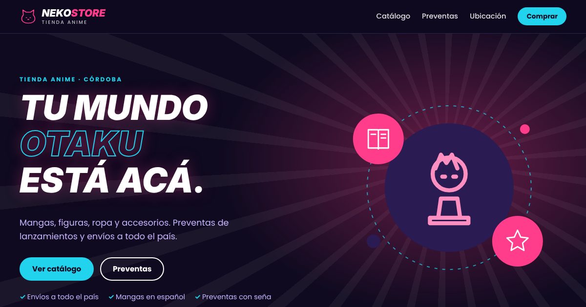 Demo de página web: tienda de anime