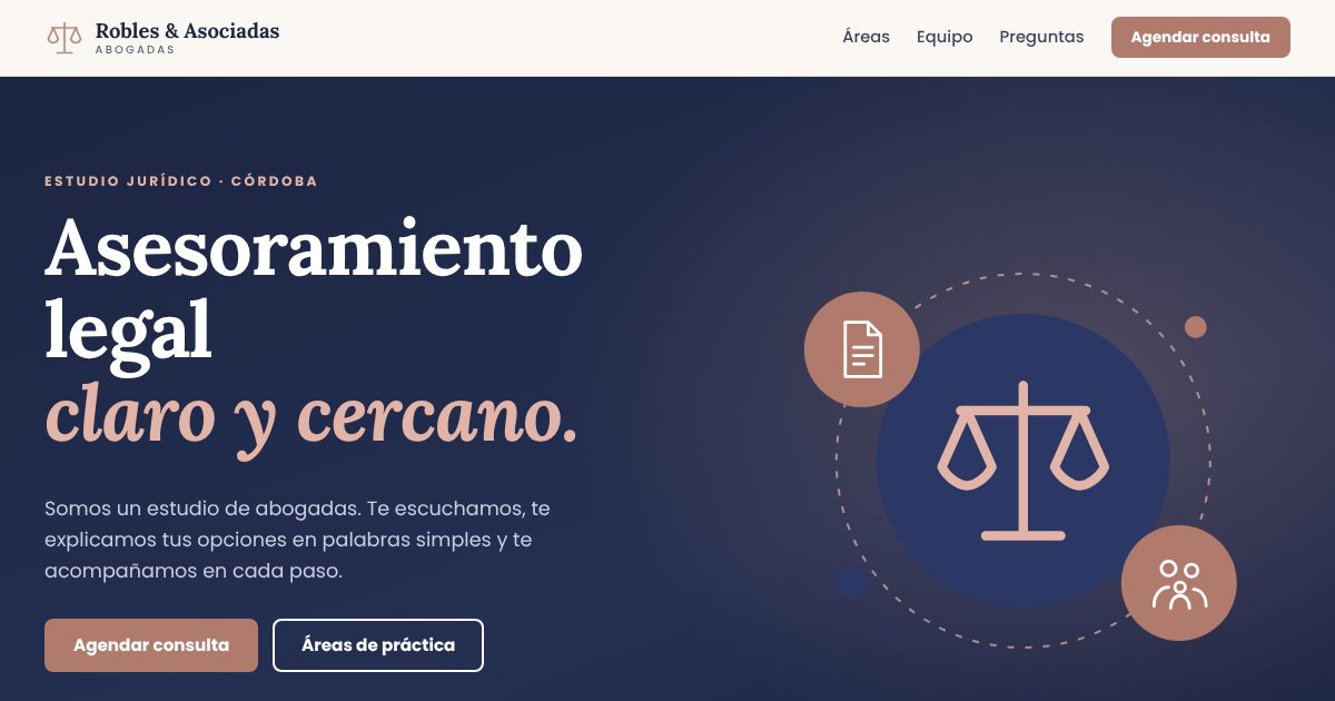 Demo de página web: estudio jurídico