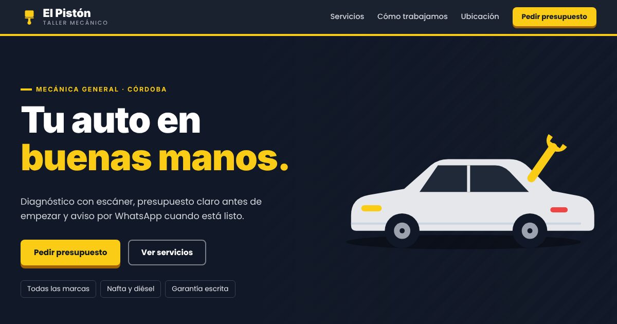 Demo de página web para taller mecánico
